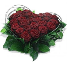 ziedu pušķis Sarkanu rožu sirds